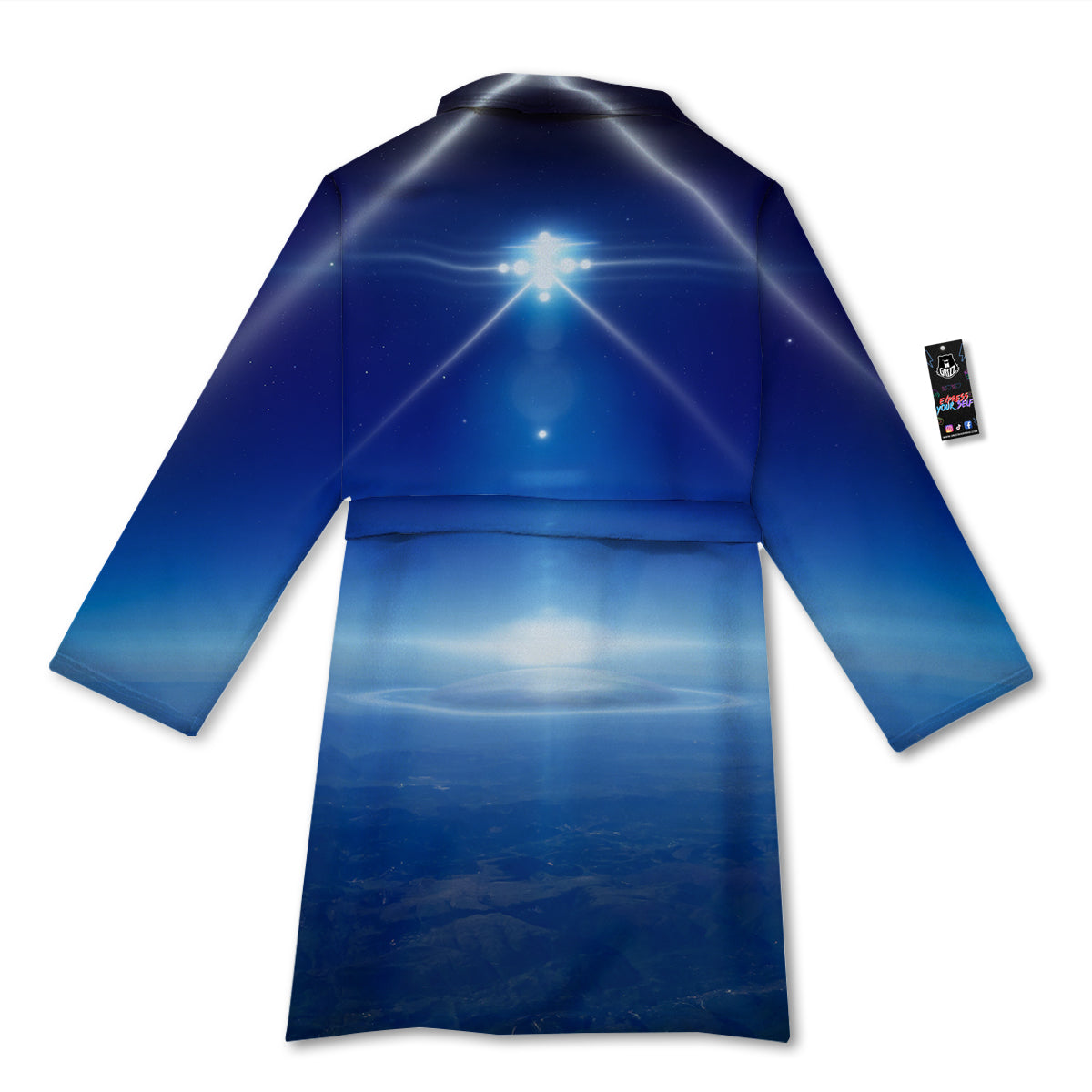 Abstract Sci Fi On Earth Print Bathrobe-grizzshop