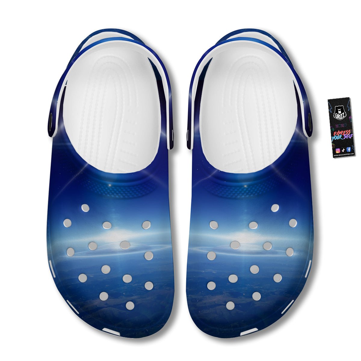 Abstract Sci Fi On Earth Print Clog-grizzshop