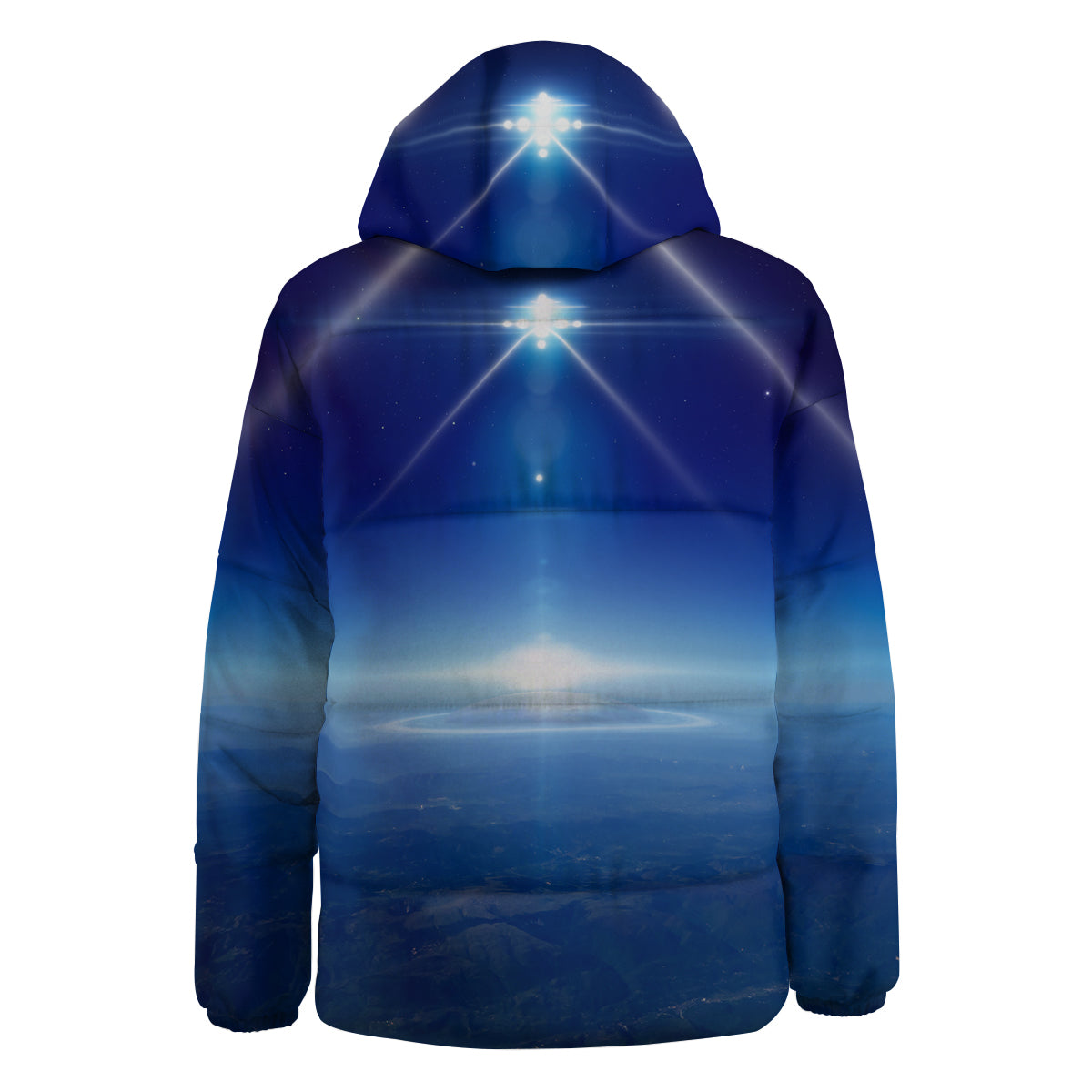 Abstract Sci Fi On Earth Print Down Jacket-grizzshop