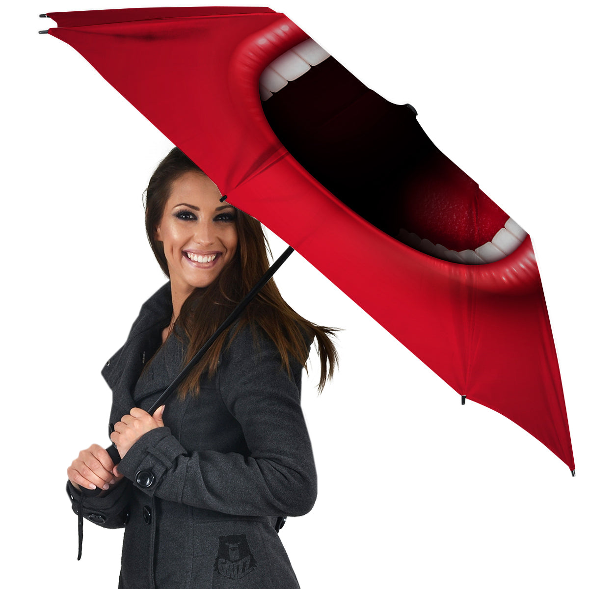 Abstract Scream Red Mouth Print Umbrella-grizzshop