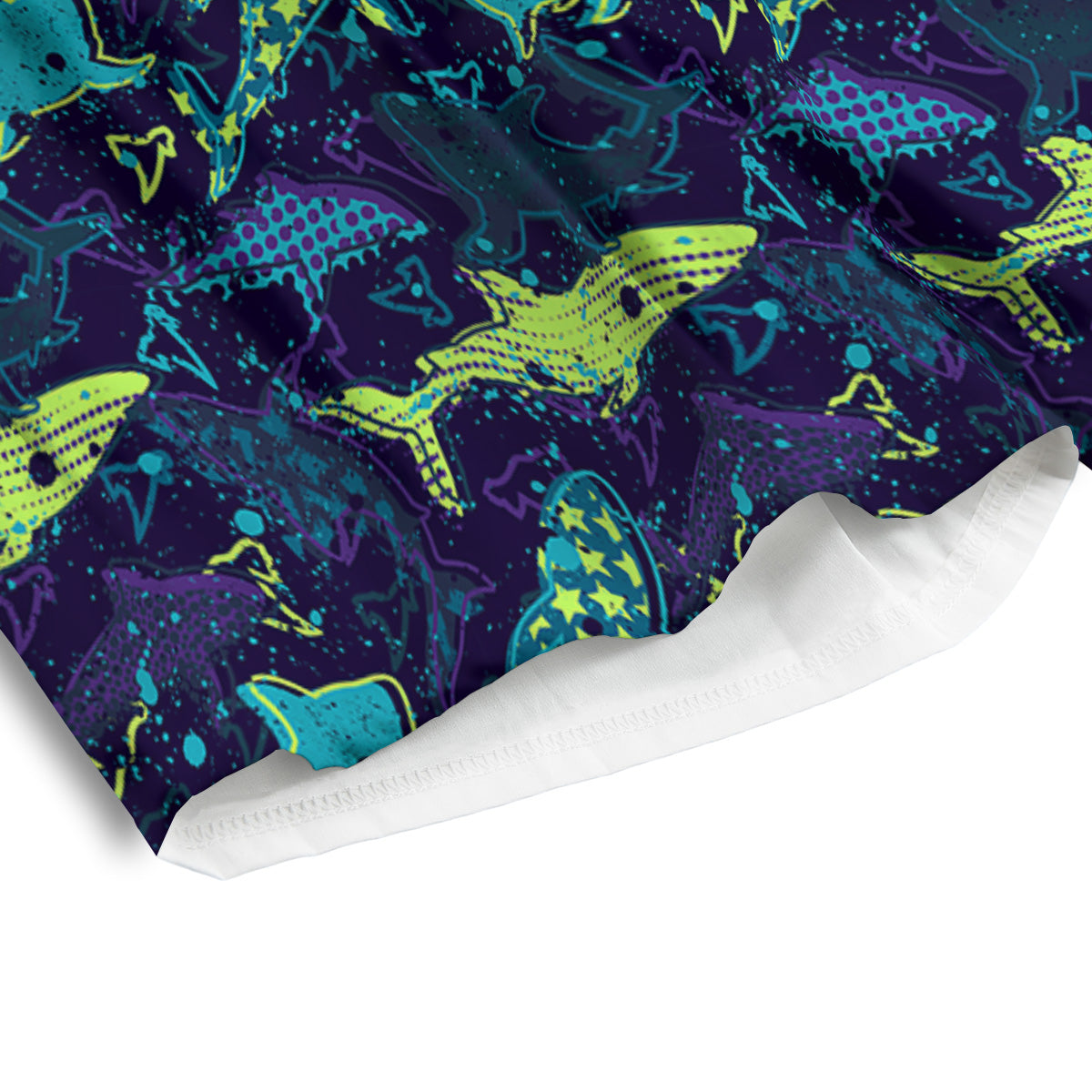 Abstract Shark Print Pattern Men's Athletic Shorts