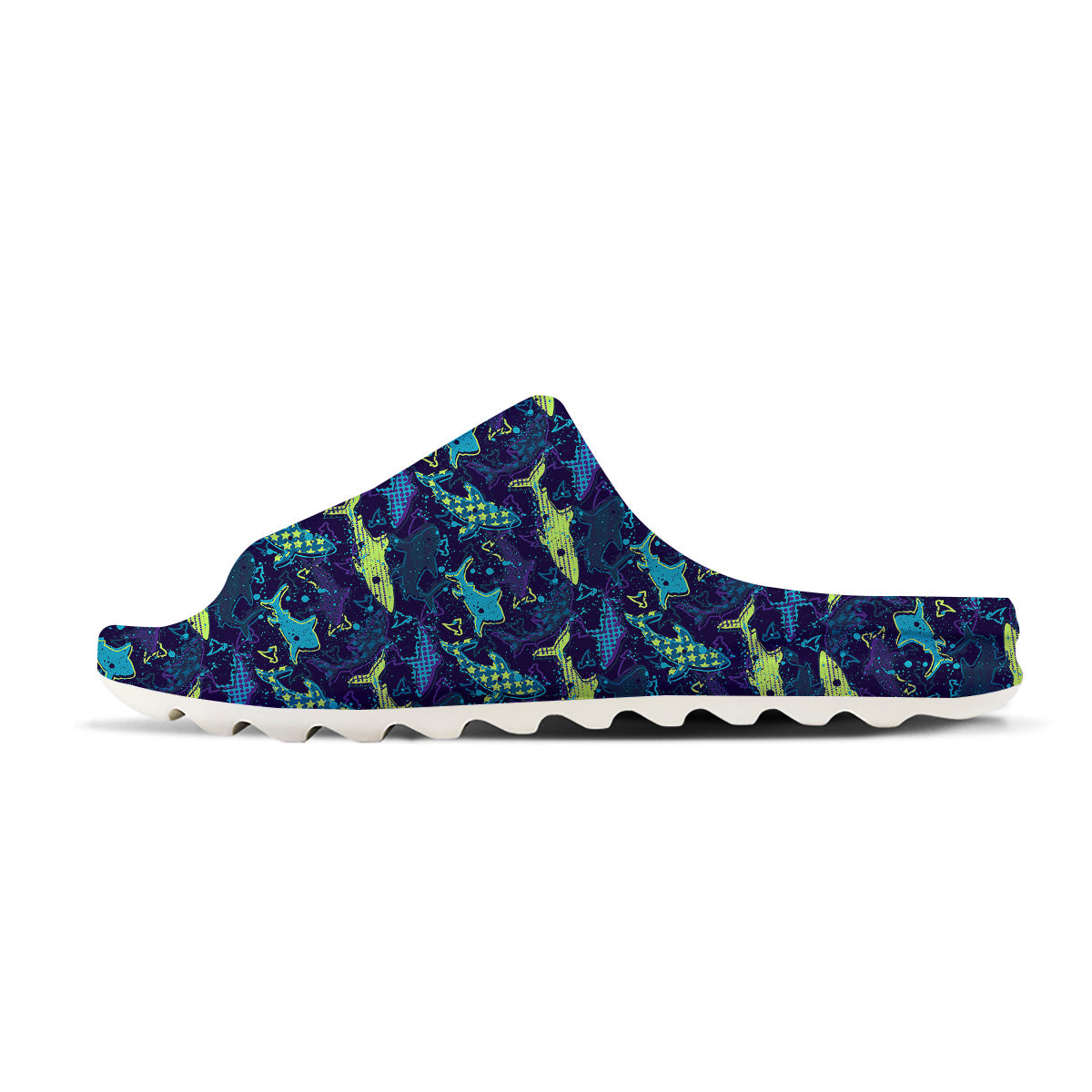 Abstract Shark Print Pattern Sandals-grizzshop