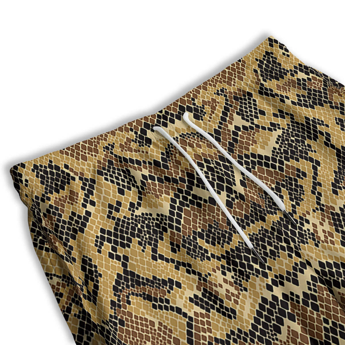 Abstract Snake Skin Print Men's Athletic Shorts