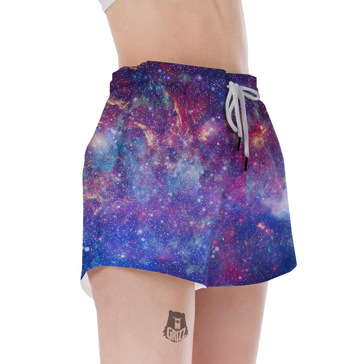 Abstract Starfield Galaxy Space Women's Shorts-grizzshop