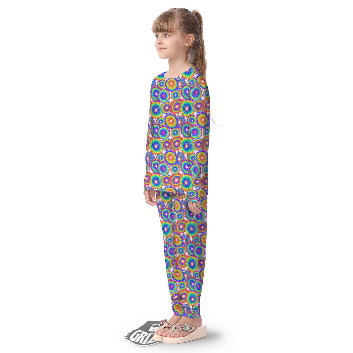 Abstract Sunflower Colorful Print Pattern Kid's Pajamas-grizzshop