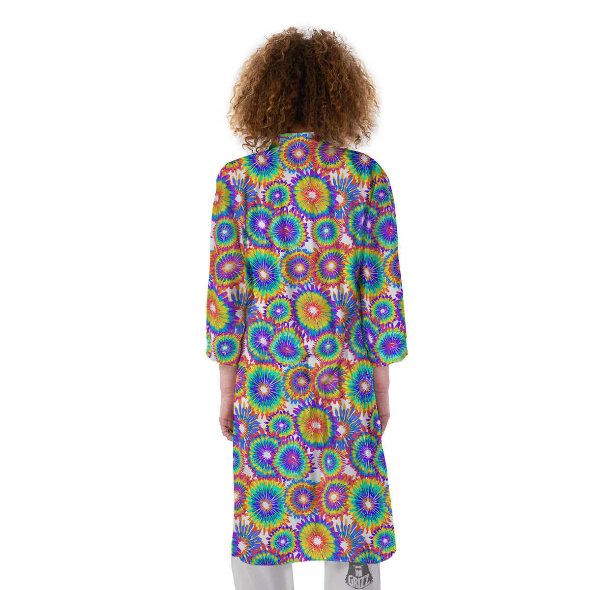 Abstract Sunflower Colorful Print Pattern Kimono-grizzshop