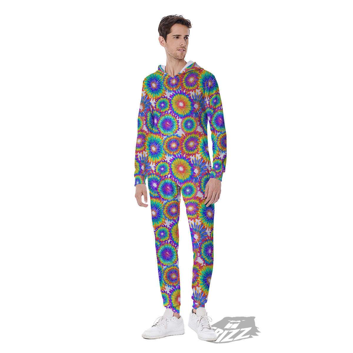 Abstract Sunflower Colorful Print Pattern Men's Jumpsuit-grizzshop