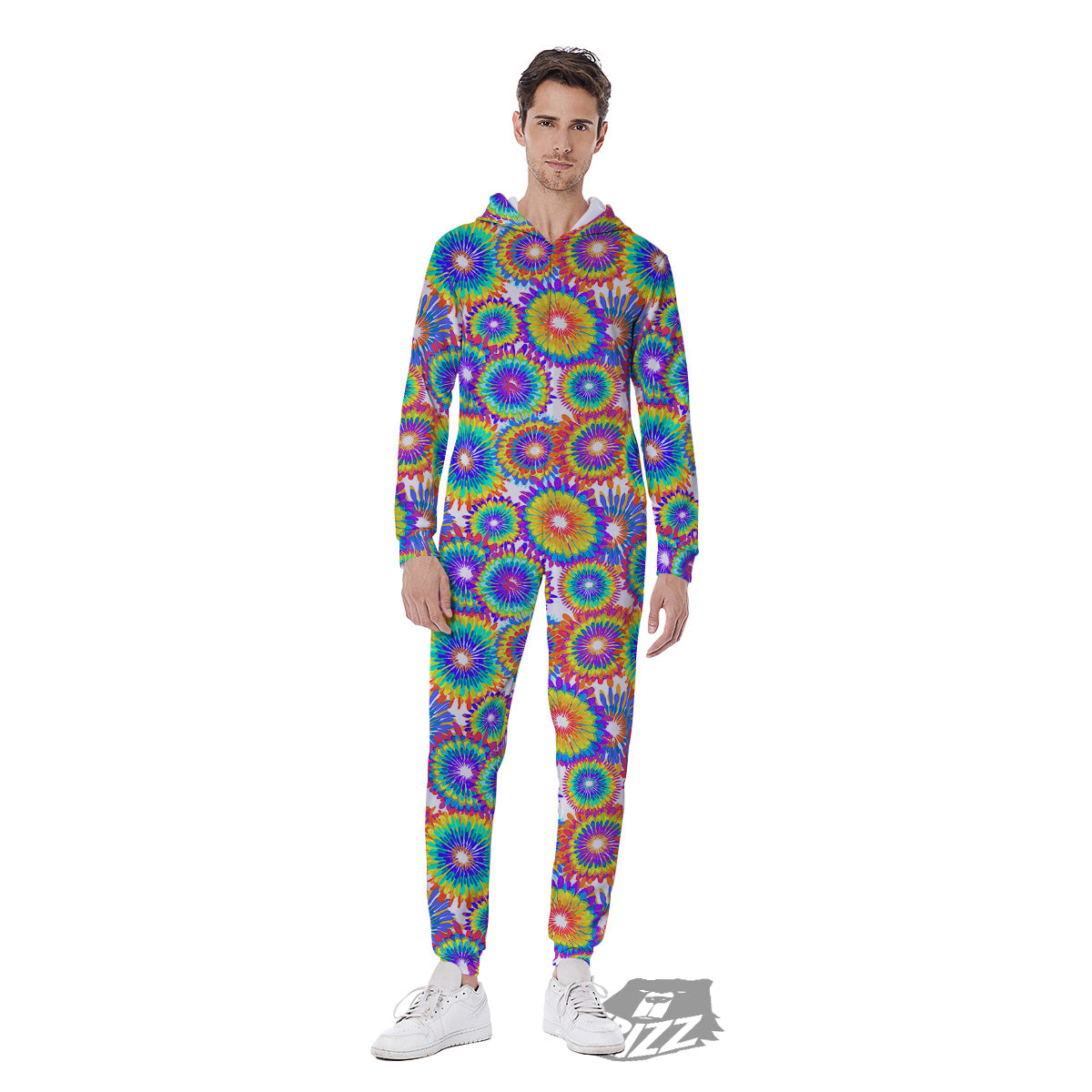Abstract Sunflower Colorful Print Pattern Men's Jumpsuit-grizzshop
