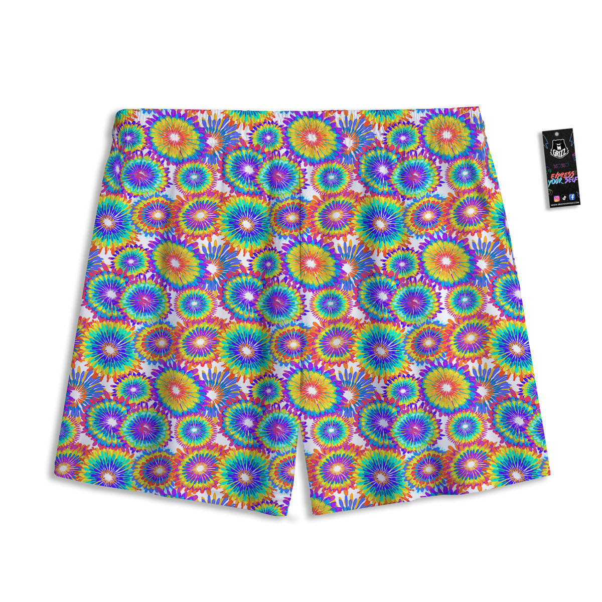 Abstract Sunflower Colorful Print Pattern Mesh Shorts-grizzshop