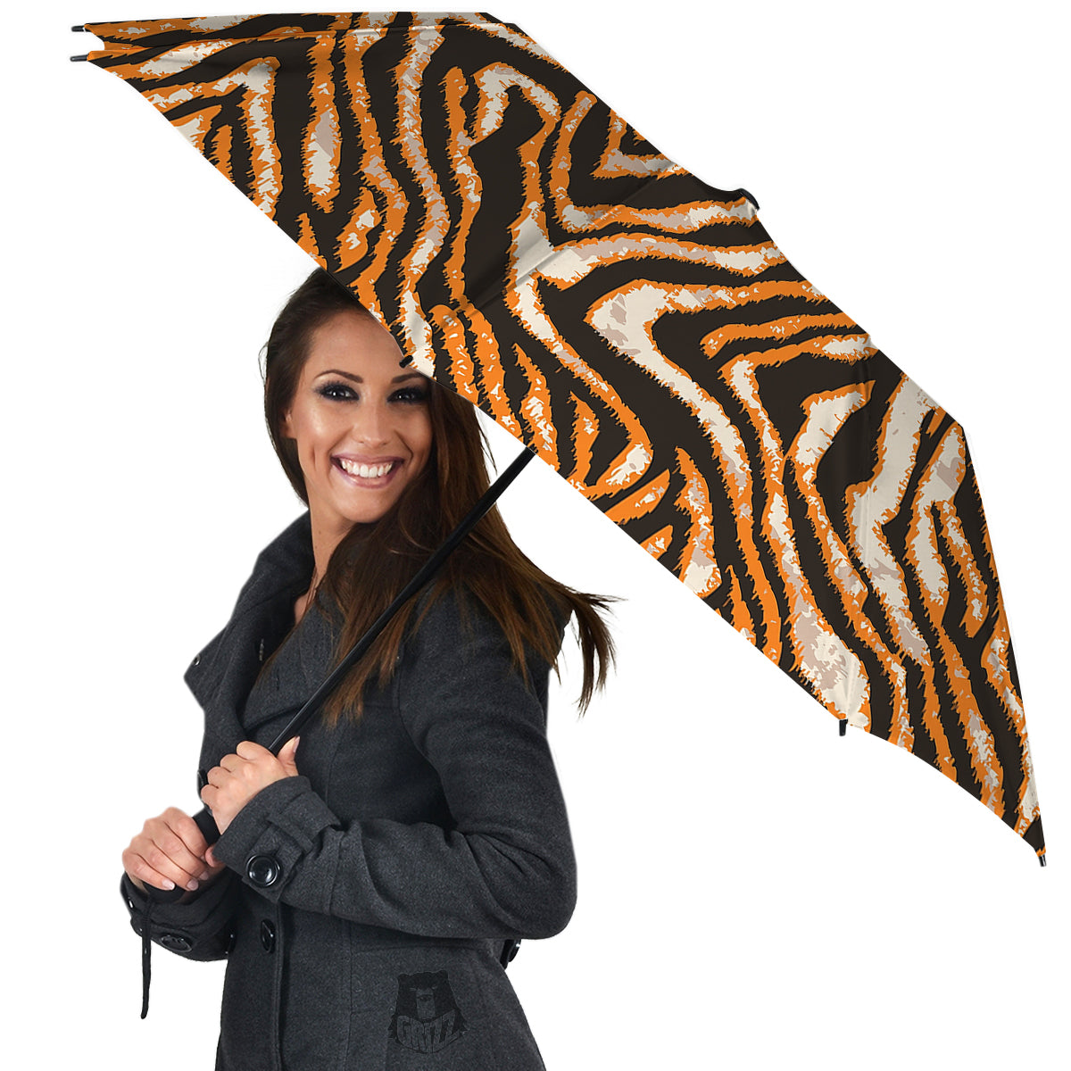 Abstract Tiger Skin Grunge Print Umbrella-grizzshop
