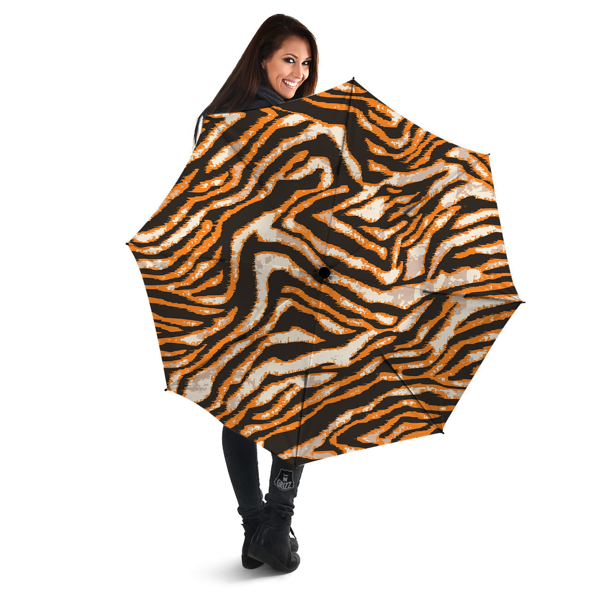 Abstract Tiger Skin Grunge Print Umbrella-grizzshop