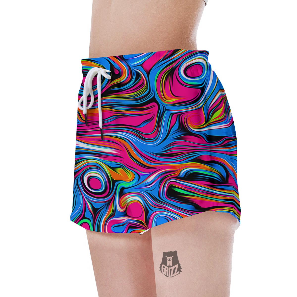 Abstract Trippy Paint Women's Shorts-grizzshop