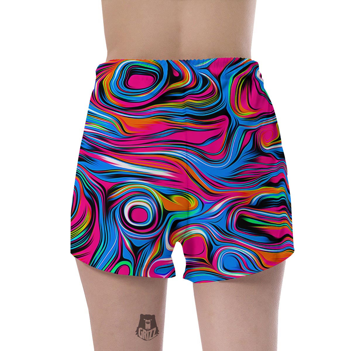 Abstract Trippy Paint Women's Shorts-grizzshop