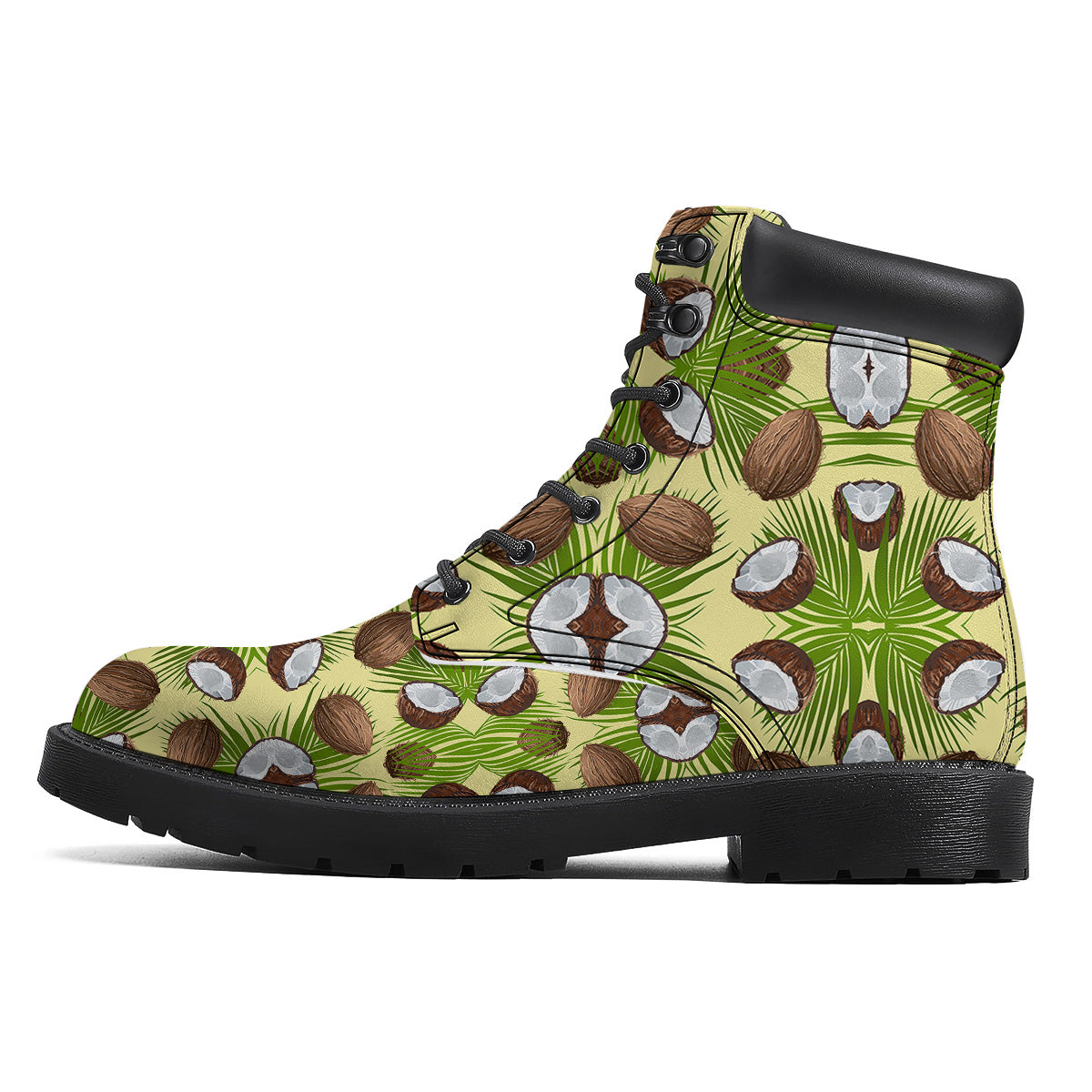 Abstract Tropical Coconut Print Pattern Boots-grizzshop