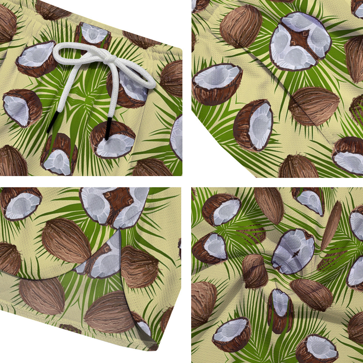 Abstract Tropical Coconut Print Pattern Men's Running Shorts-grizzshop