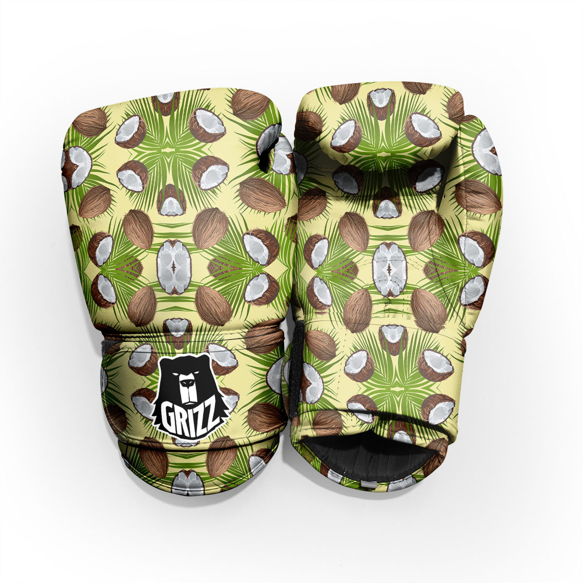 Abstract Tropical Coconut Print Pattern Sparring Gloves-grizzshop
