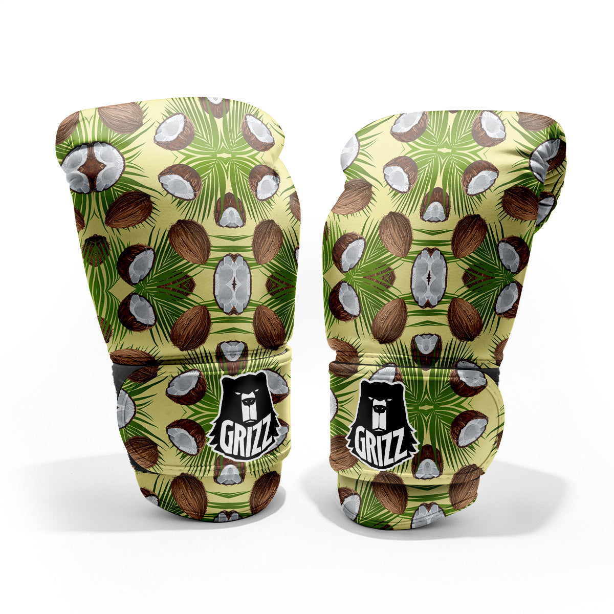 Abstract Tropical Coconut Print Pattern Sparring Gloves-grizzshop
