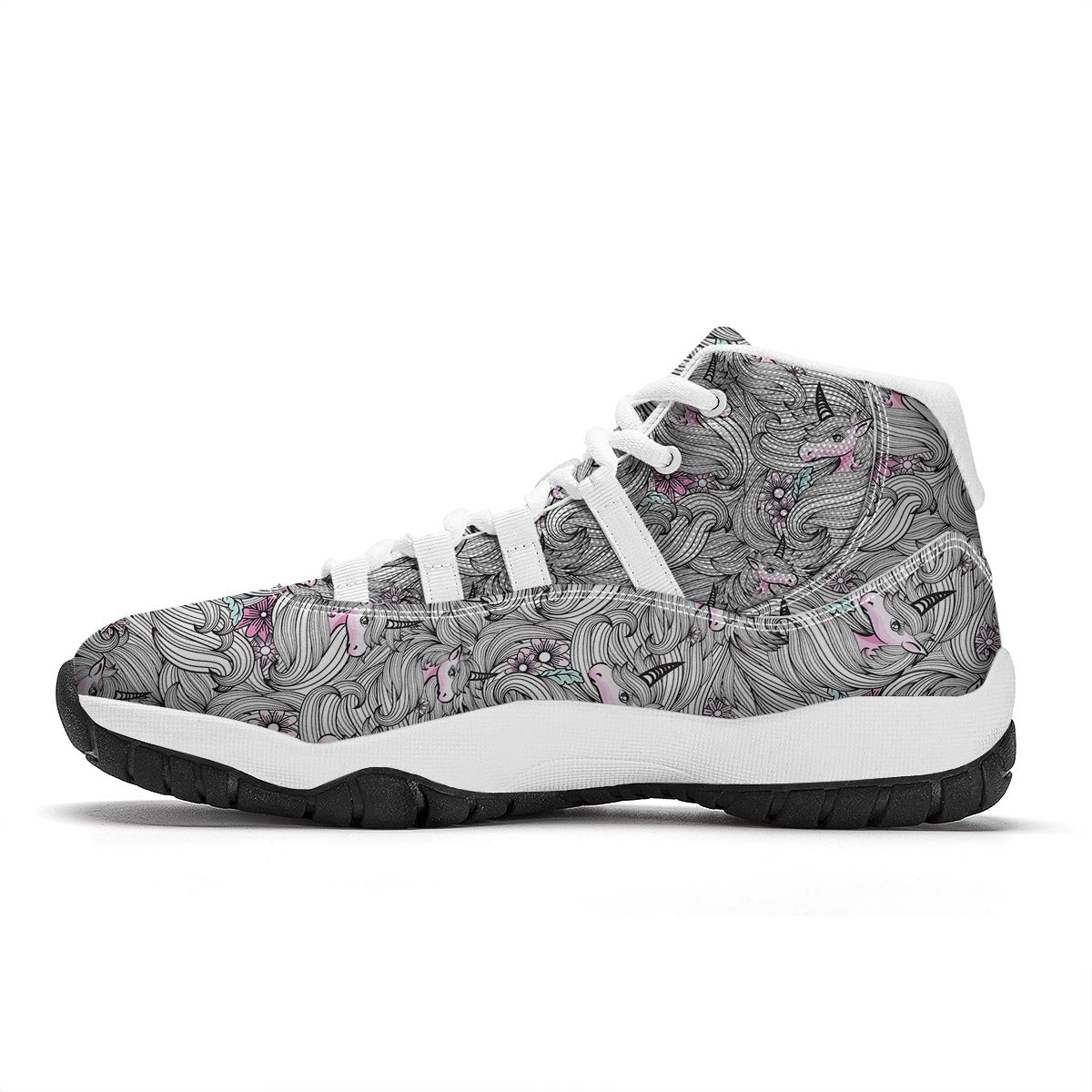 Abstract Unicorn White Bball Shoes-grizzshop