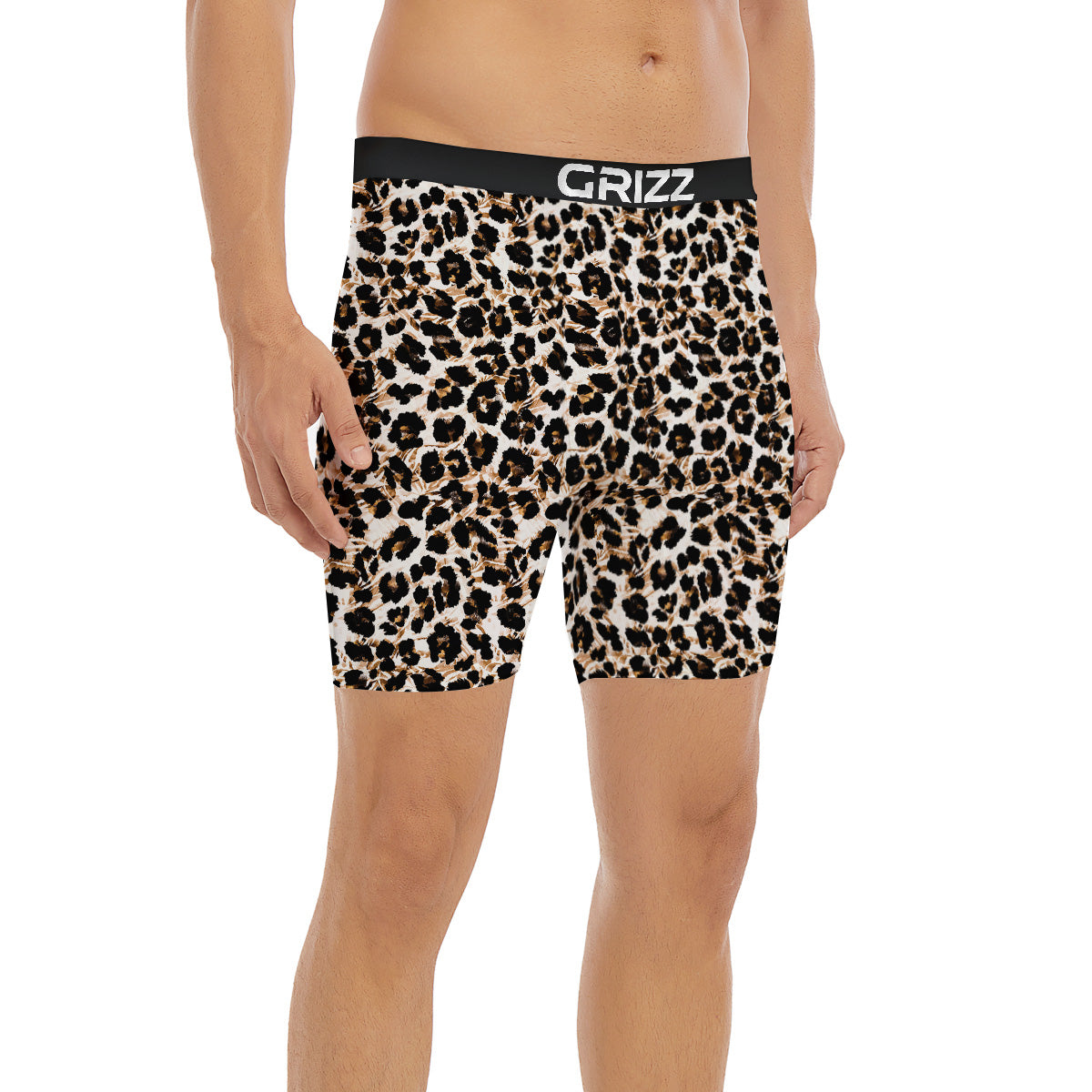 Abstract Watercolor Leopard Print Pattern Boxer Briefs-grizzshop