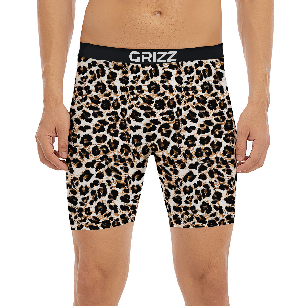 Abstract Watercolor Leopard Print Pattern Boxer Briefs-grizzshop