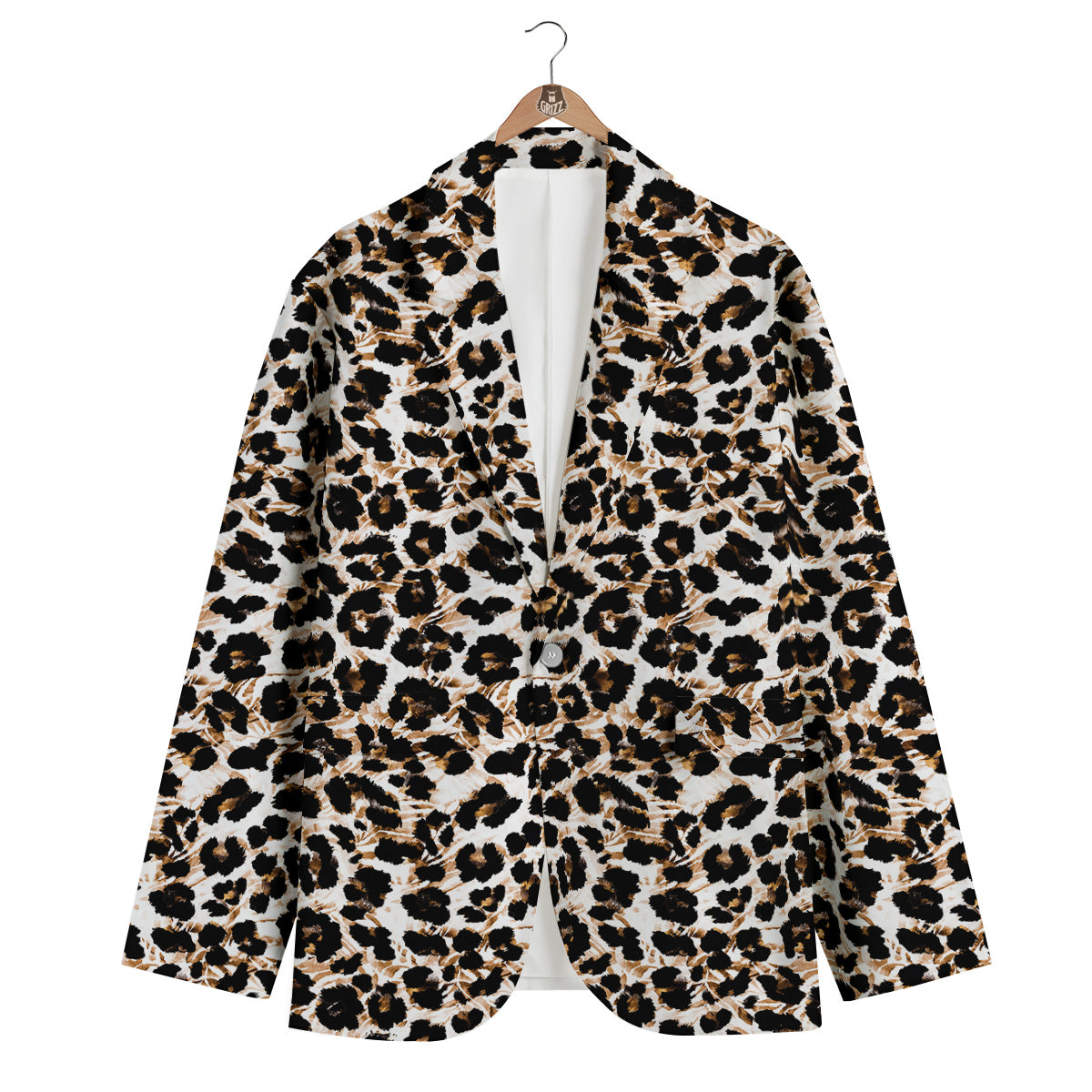 Abstract Watercolor Leopard Print Pattern Men's Blazer-grizzshop