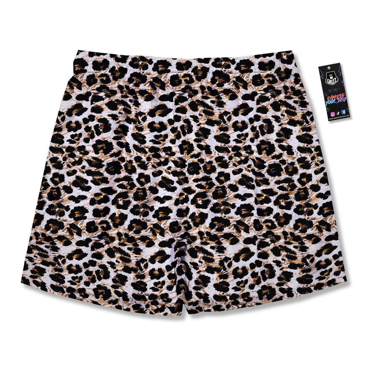 Abstract Watercolor Leopard Print Pattern Men's Running Shorts-grizzshop