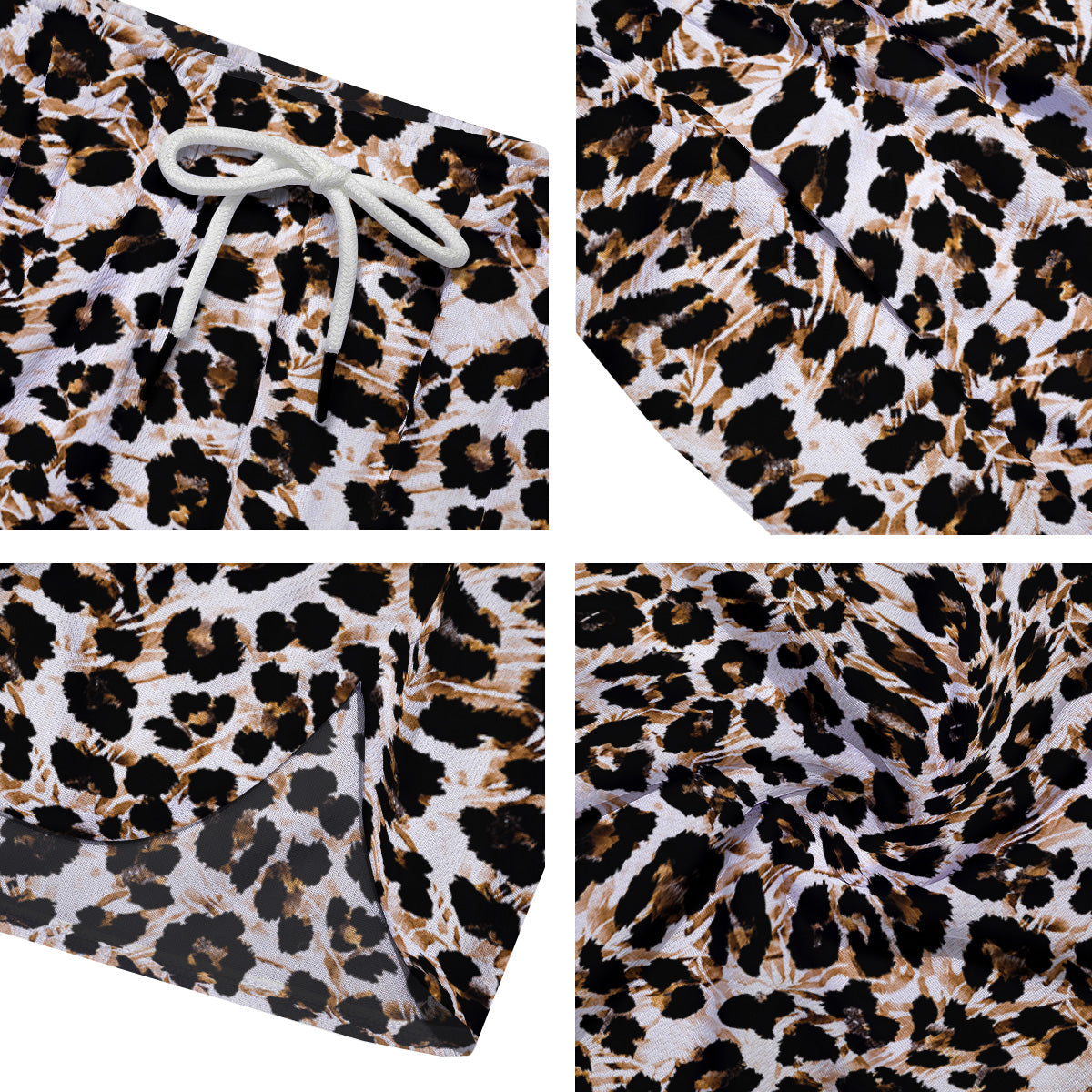 Abstract Watercolor Leopard Print Pattern Men's Running Shorts-grizzshop