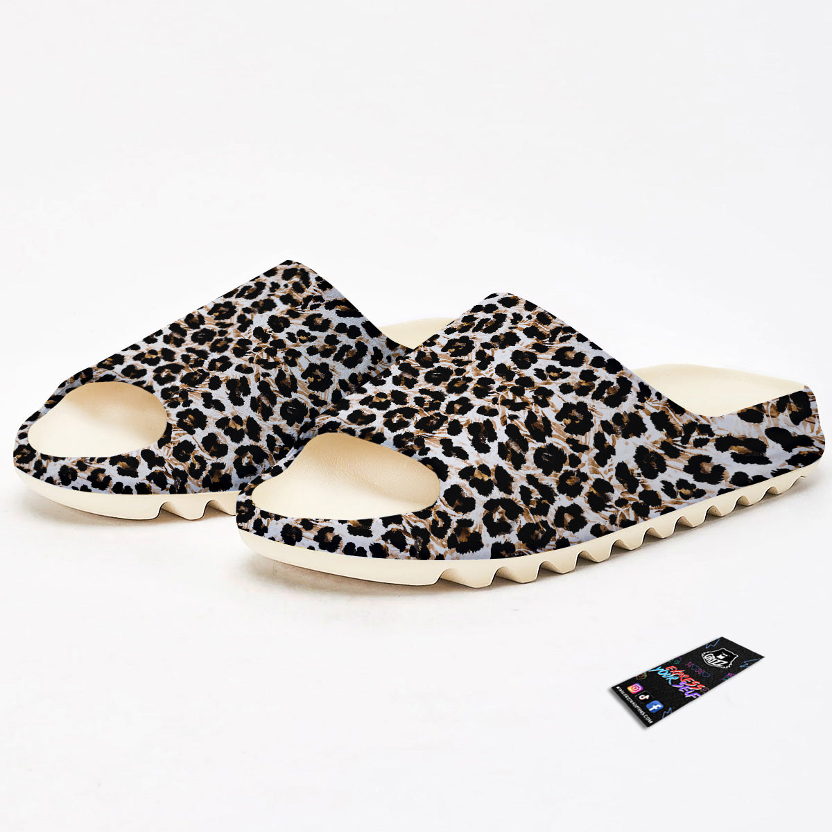 Abstract Watercolor Leopard Print Pattern Sandals-grizzshop
