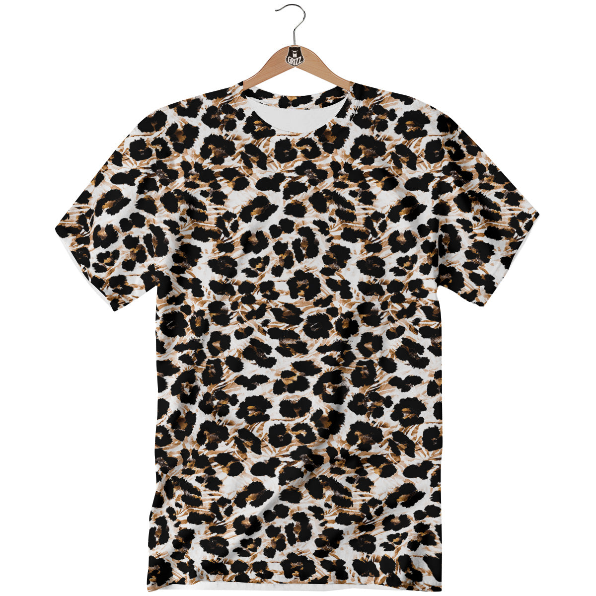 Abstract Watercolor Leopard Print Pattern T-Shirt-grizzshop