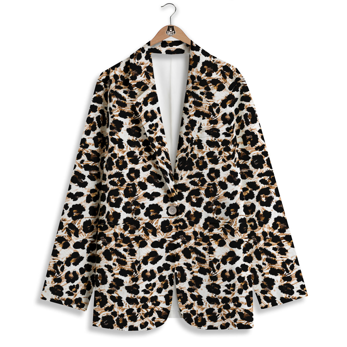 Abstract Watercolor Leopard Print Pattern Women's Blazer-grizzshop