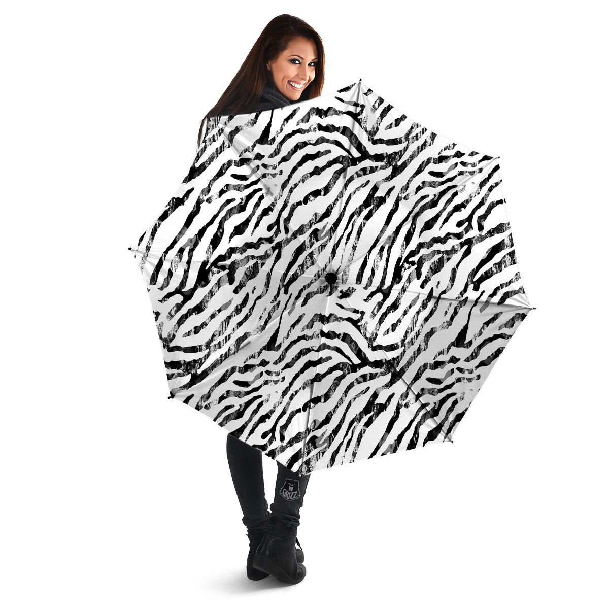 Abstract Watercolor Tie Dye Zebra Print Umbrella-grizzshop