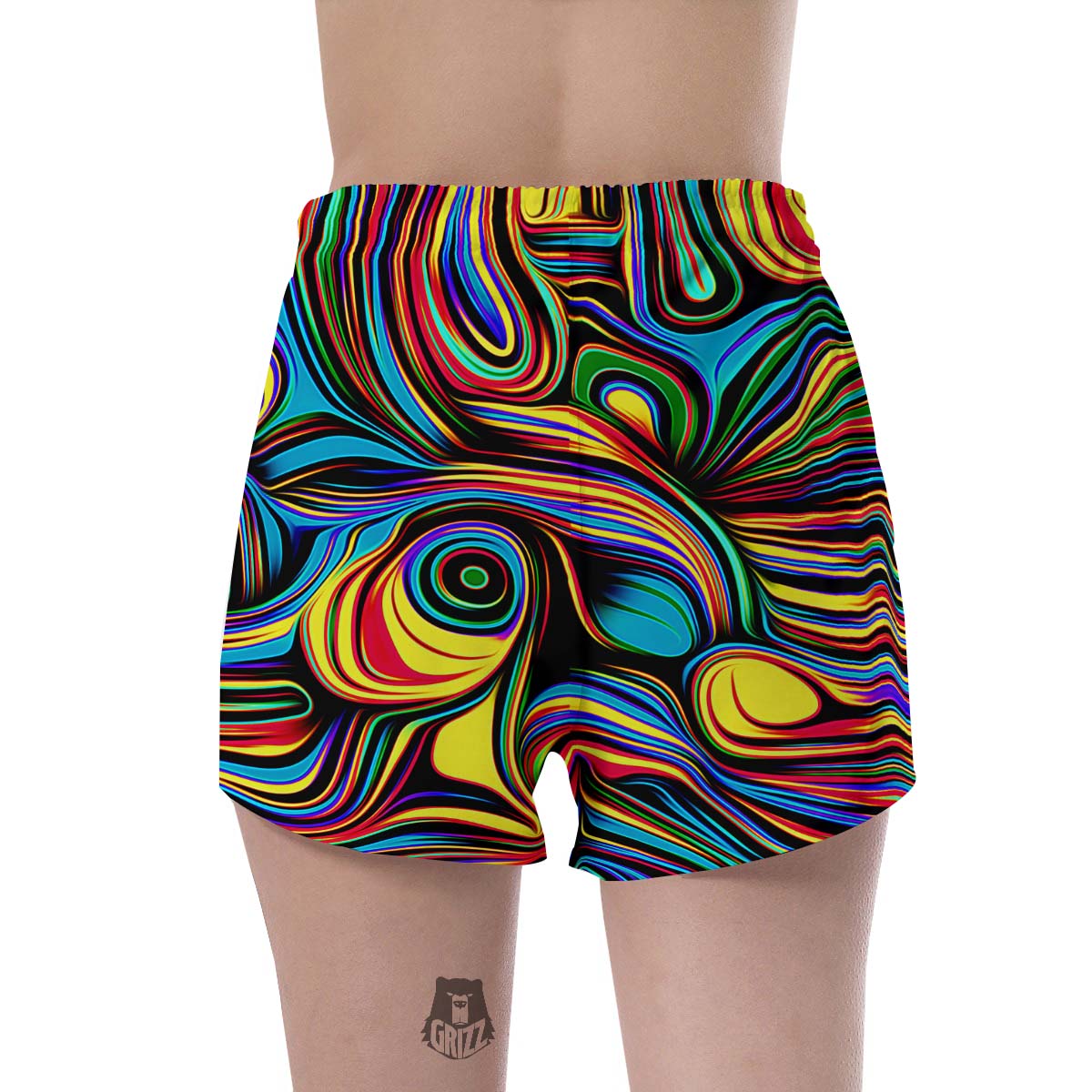 Abstract Wavy Women's Shorts-grizzshop