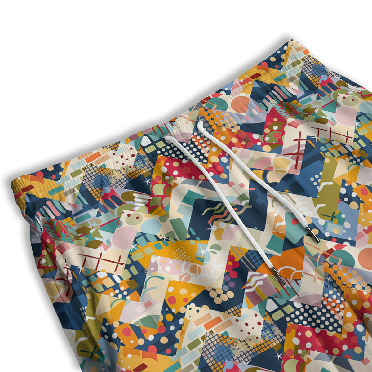 Abstract Zigzag Colorful Graffiti Style Print Pattern Men's Athletic Shorts