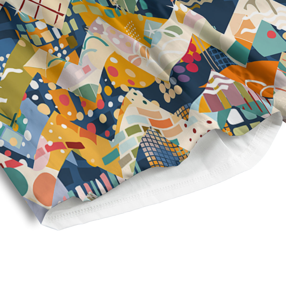 Abstract Zigzag Colorful Graffiti Style Print Pattern Men's Athletic Shorts