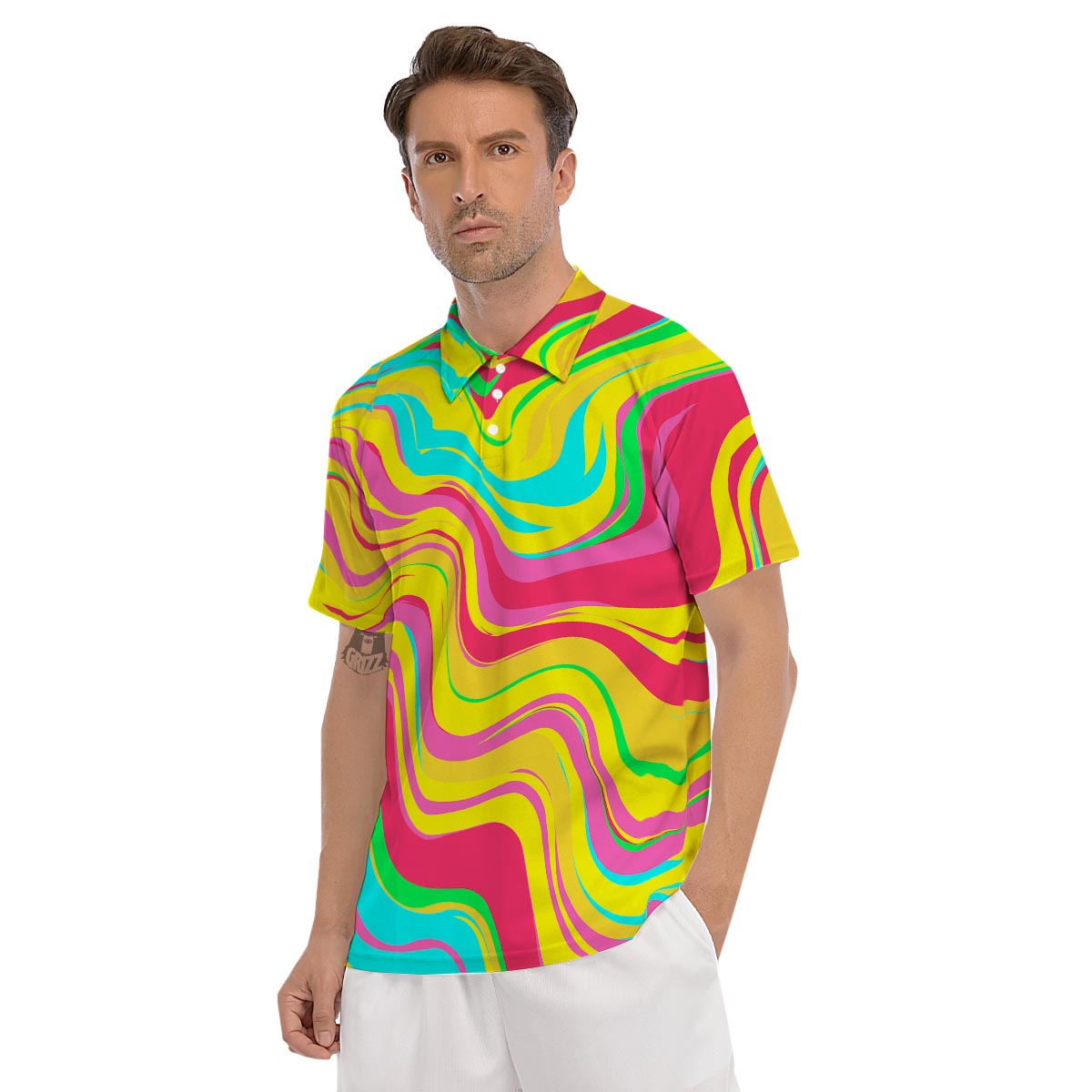 Abstract Paint Men's Golf Shirts-grizzshop