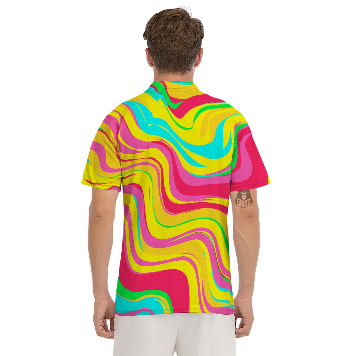 Abstract Paint Men's Golf Shirts-grizzshop