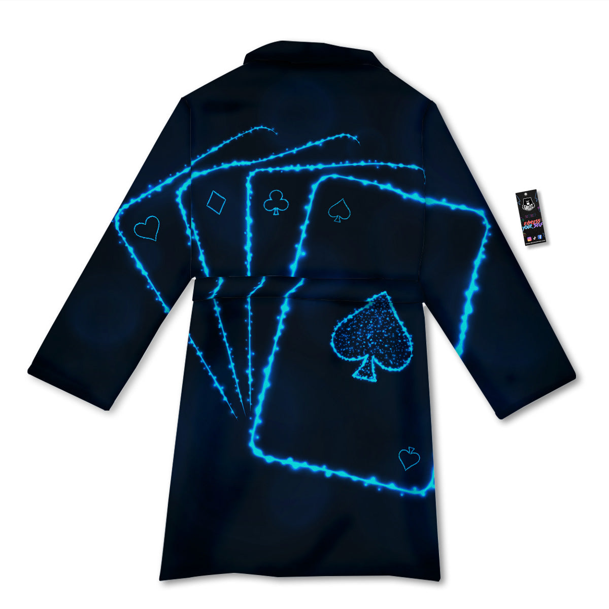 Ace Card Blue Print Bathrobe-grizzshop