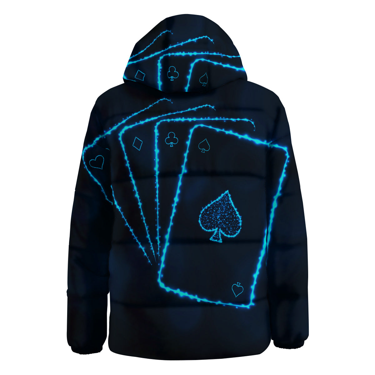 Ace Card Blue Print Down Jacket-grizzshop