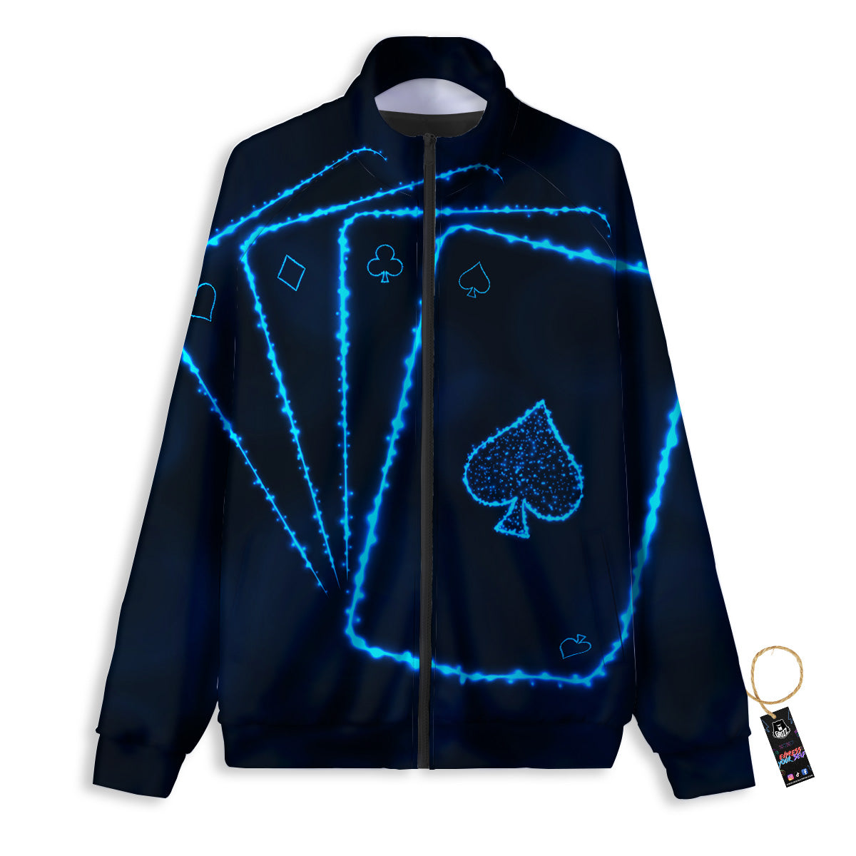 Ace Card Blue Print Track Jacket-grizzshop