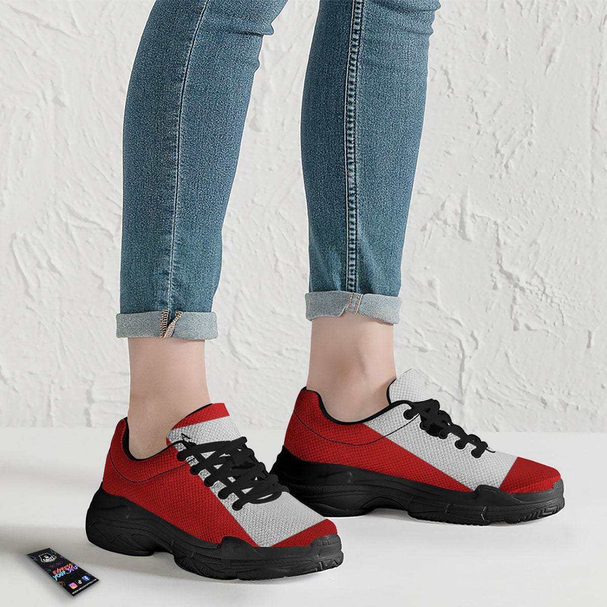 Ace Cards Print Black Chunky Shoes-grizzshop
