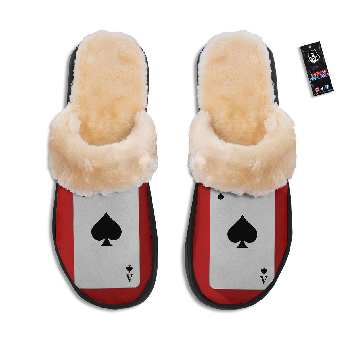 Ace Cards Print Slippers-grizzshop