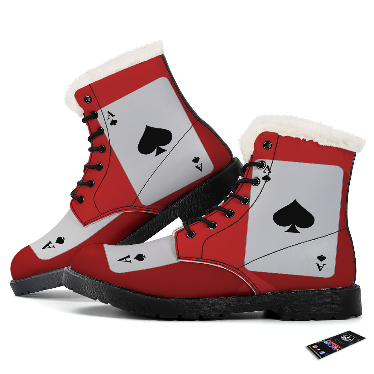 Ace Cards Print Winter Boots-grizzshop