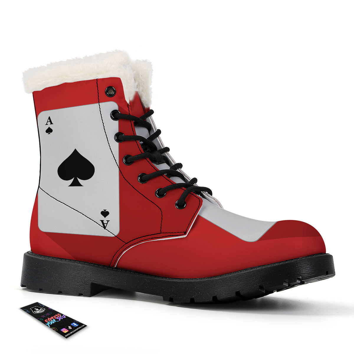 Ace Cards Print Winter Boots-grizzshop