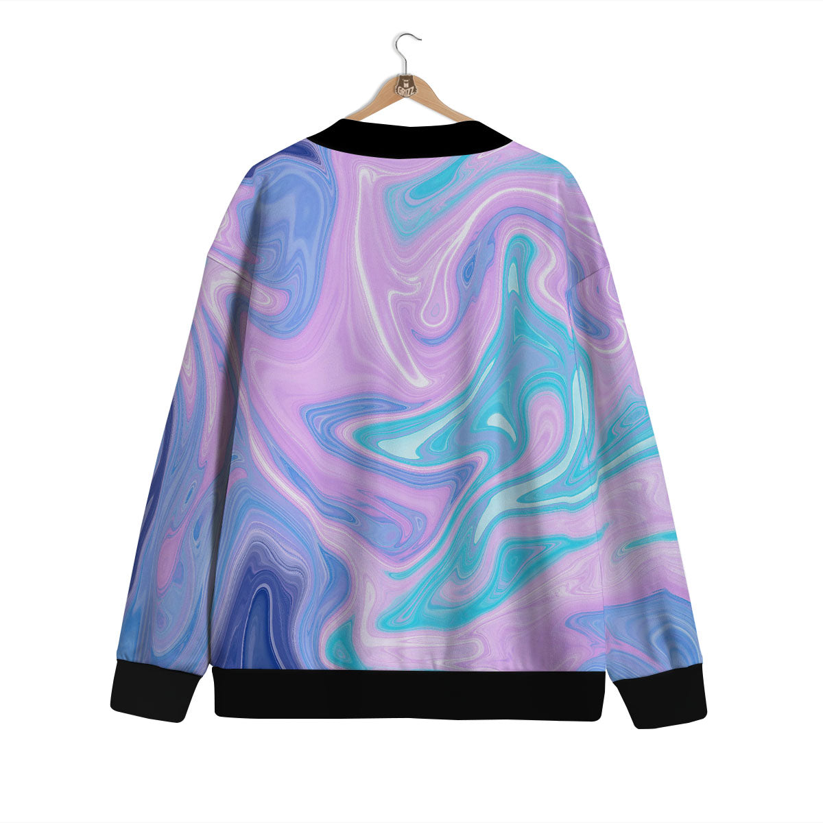 Acid Melt Blue And Pink Print Cardigan-grizzshop