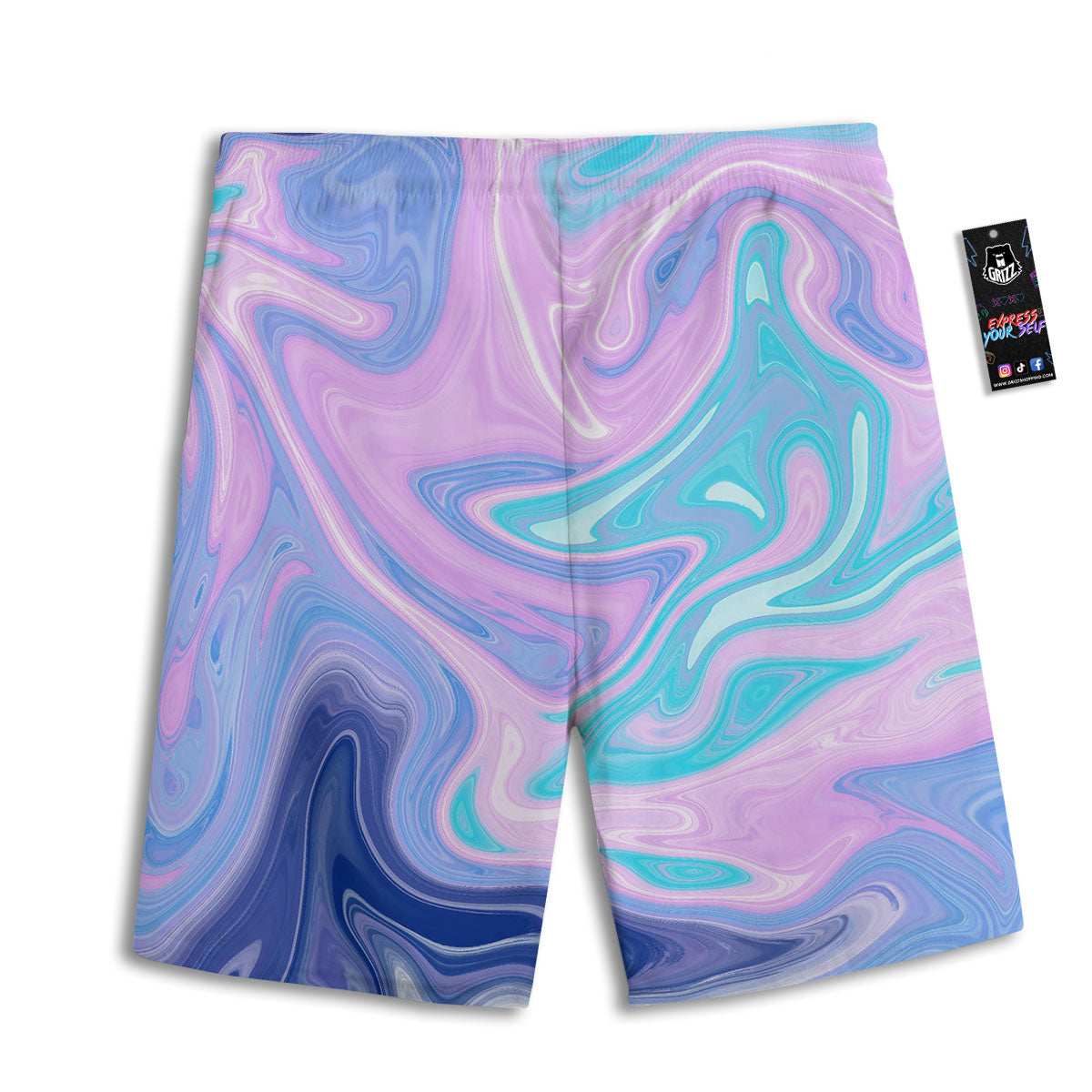 Acid Melt Blue And Pink Print Men's Athletic Shorts
