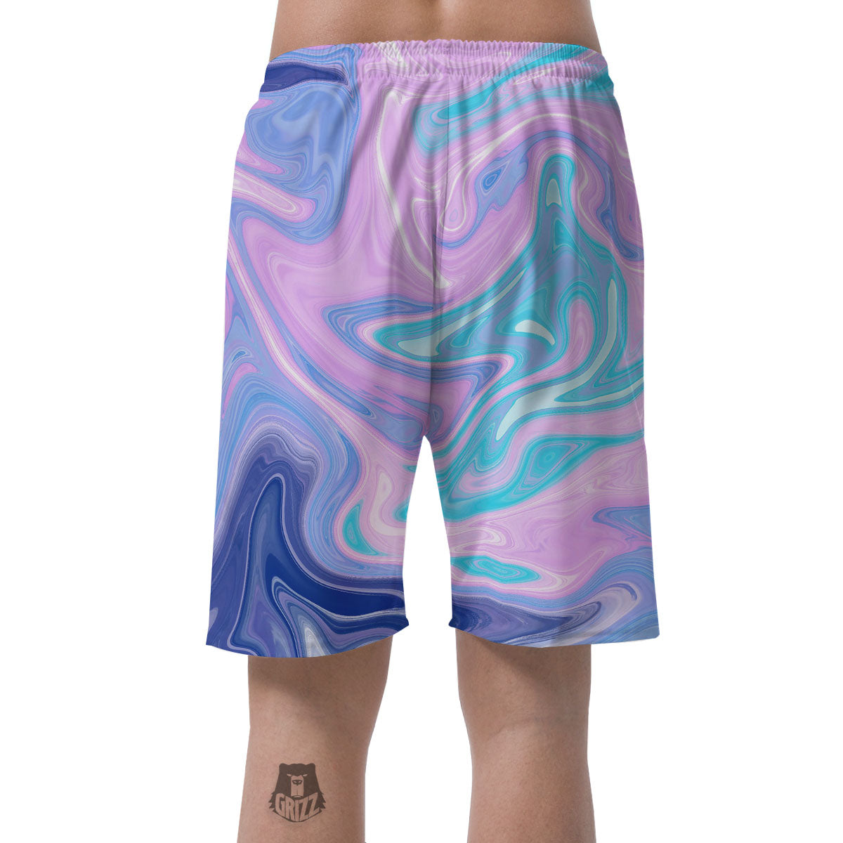 Acid Melt Blue And Pink Print Men's Shorts-grizzshop