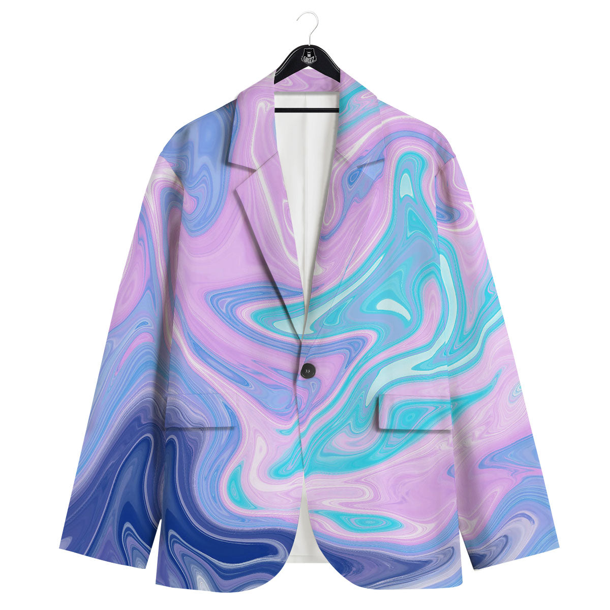 Acid Melt Blue And Pink Print Men's Sport Coat-grizzshop
