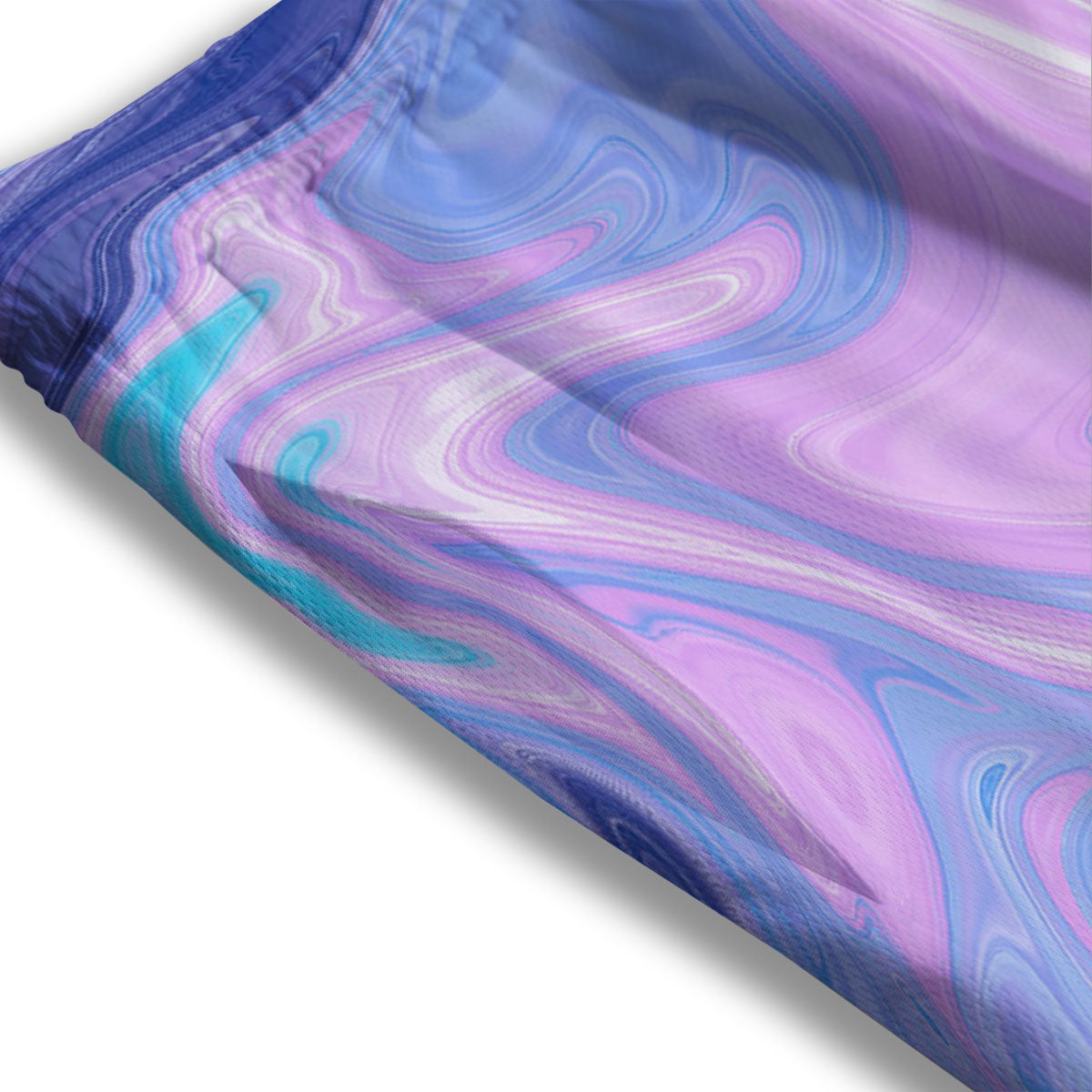 Acid Melt Blue And Pink Print Mesh Shorts