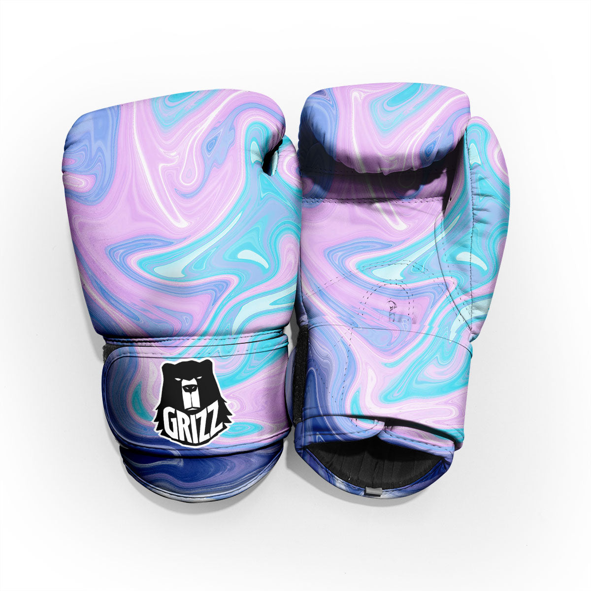 Acid Melt Blue And Pink Print Pro Boxing Glove