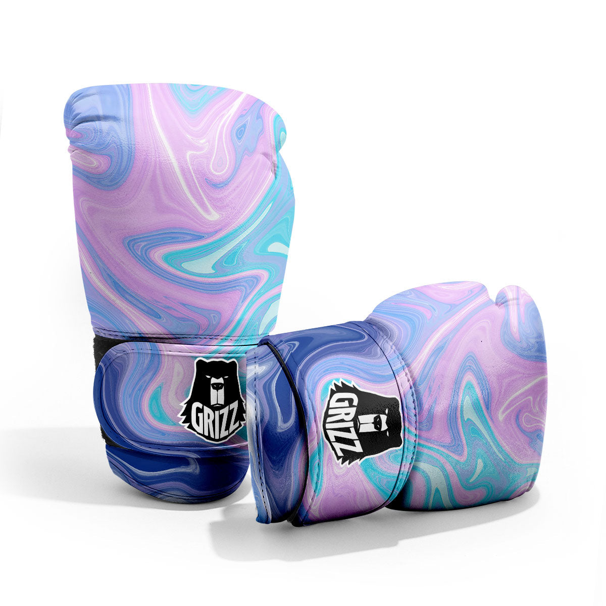 Acid Melt Blue And Pink Print Pro Boxing Glove
